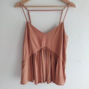 Anthropologie The Odells Cami Top S Latte Adjustable Strap Babydoll Blouse